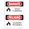 Signmission Safety Sign, OSHA Danger, 7" Height, Highly Flammable Bilingual Spanish OS-DS-D-57-VS-1354 - alternate 1